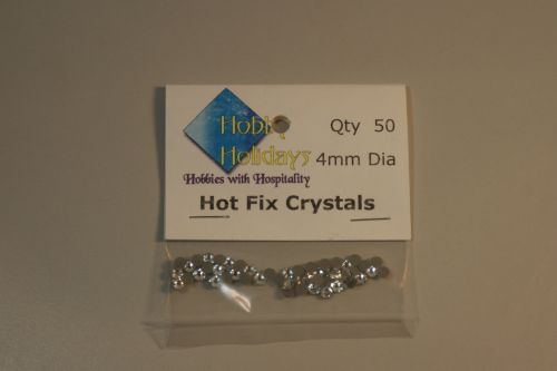 Crystals 4mm Dia Clear Hot Fix  50 pack